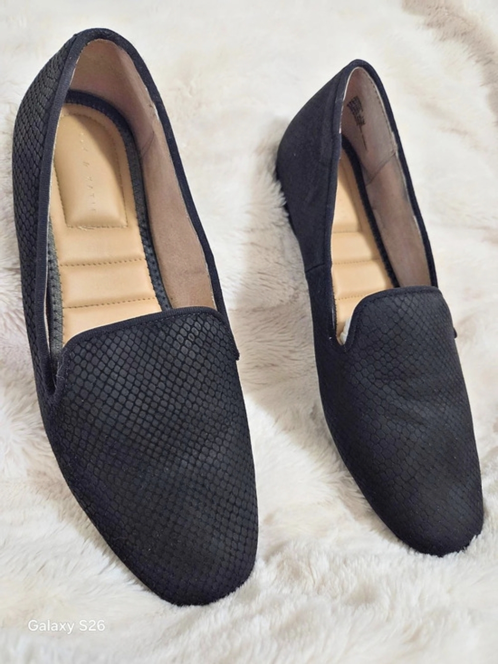 Kelly & Katie Shoes Womens 11 Cigola Slip On Loafers Black Suede Almond Toe